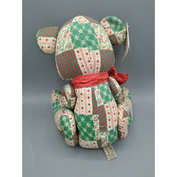 Vintage Applause Patchwork Pets Bear Teddy Button Joints w/ Tags 1986 RARE HTF - Picture 7 of 12